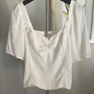Abercrombie & Fitch White Blouse with Lace Detail